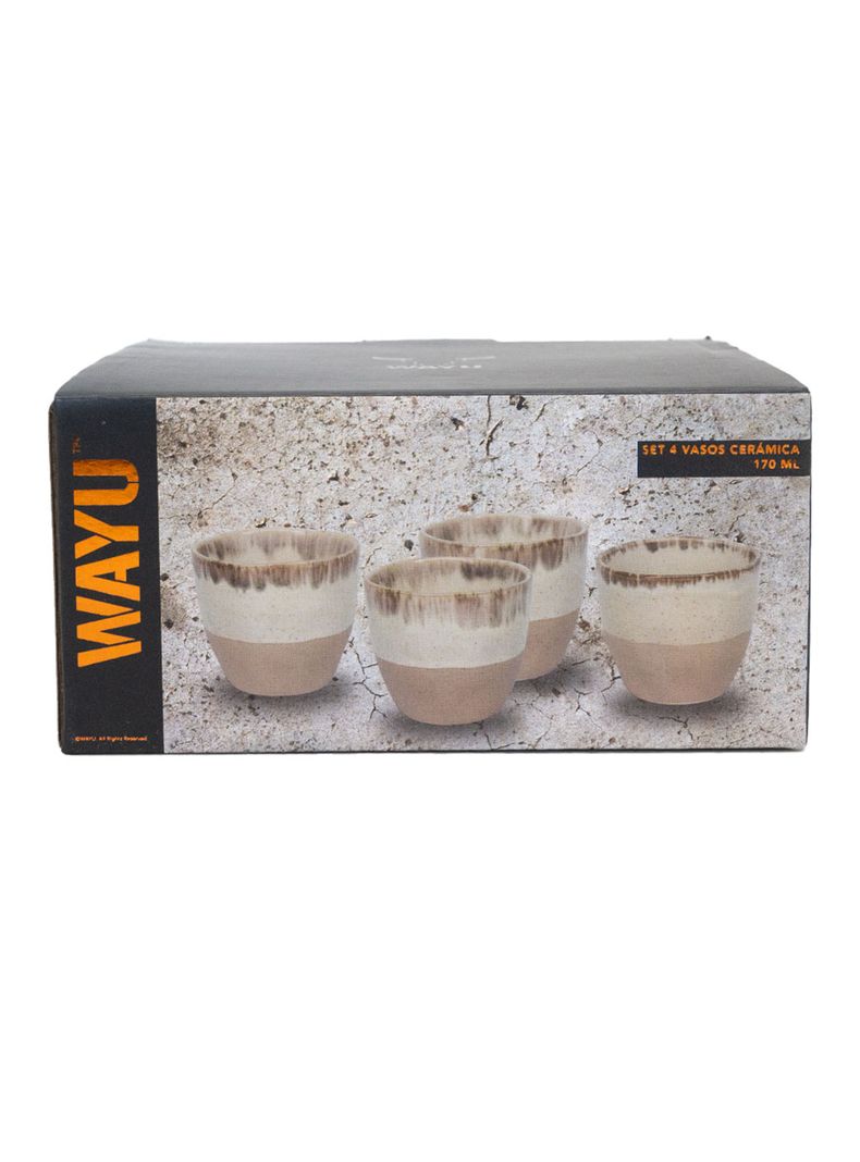 Set de 4 Vasos Ceramica
