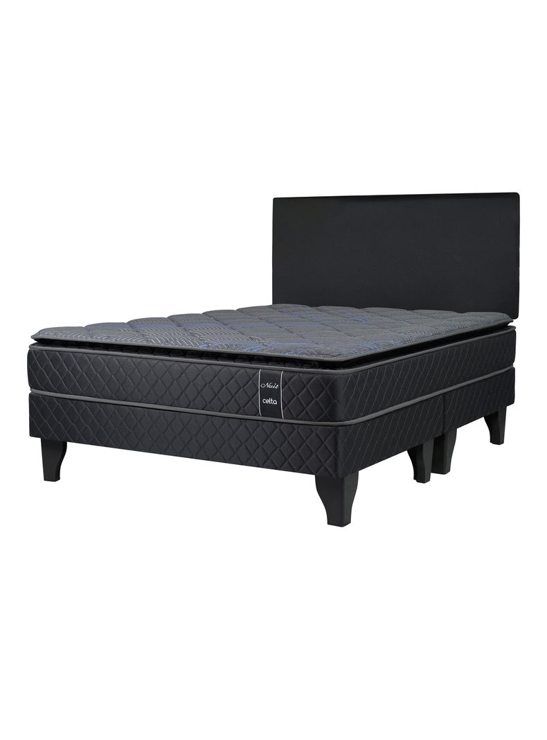 Cama Europea Nuit King + Respaldo Acolchado-0