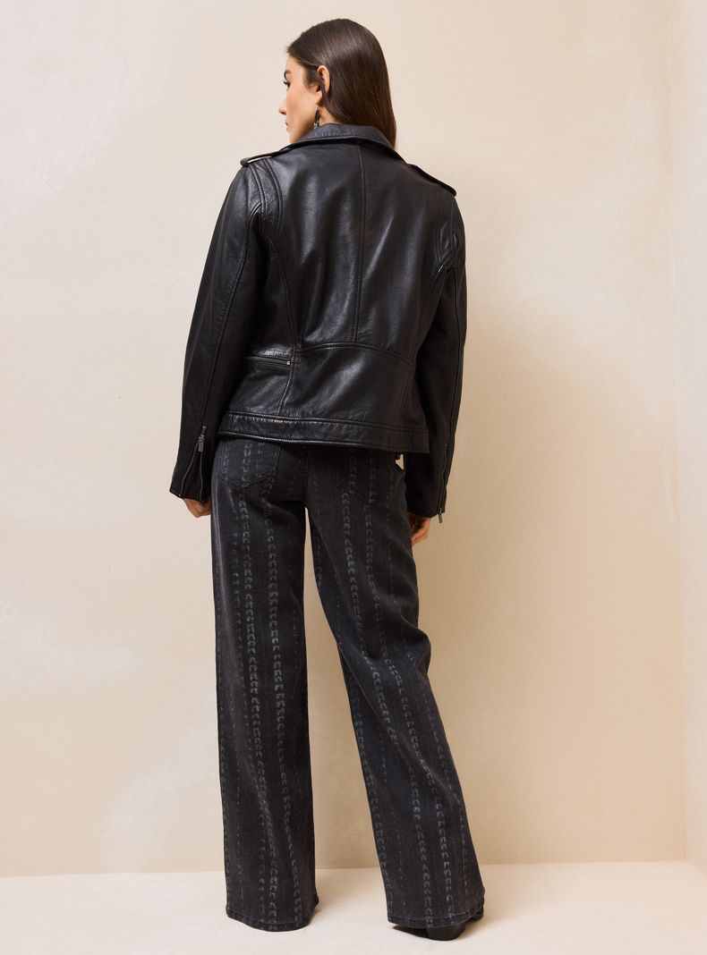 Chaqueta Cuero Estilo Biker-5