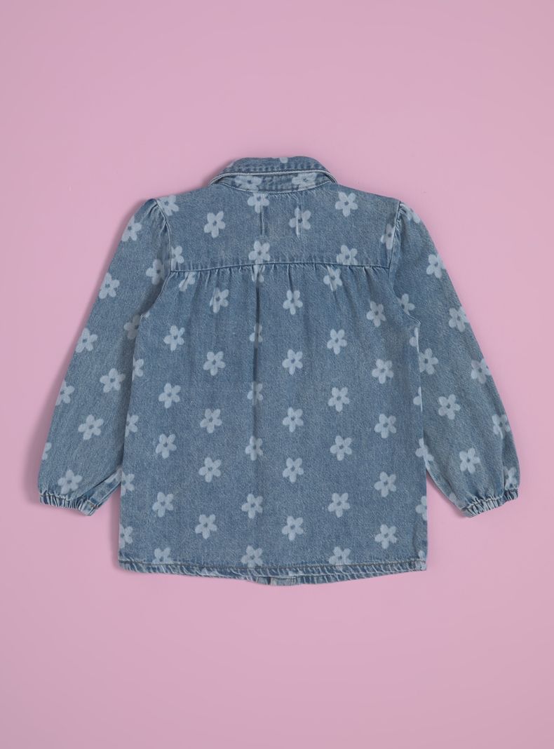 Chaqueta Denim Estampado Flores-1