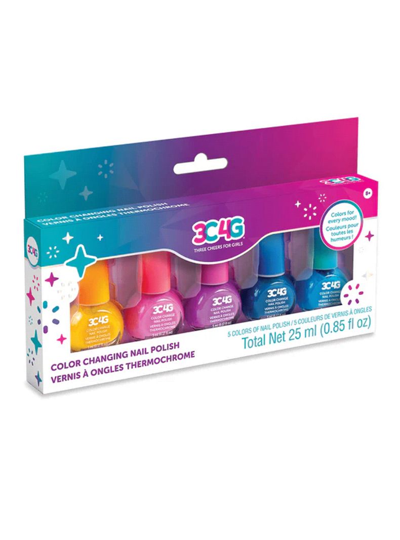 Set de Belleza Niñas 5 Esmaltes de Uñas Cambia de Color