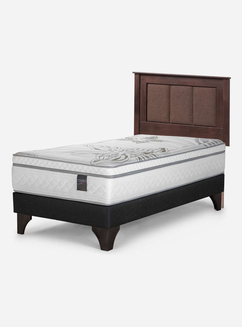 Cama Europea Art 4 1.5 Plazas + Respaldo Rachel