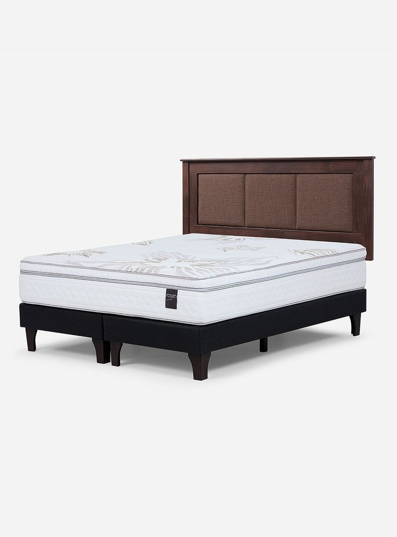 Cama Europea Art 4 2 Plazas 1.50x2.00 cm Base Dividida + Respaldo Rachel