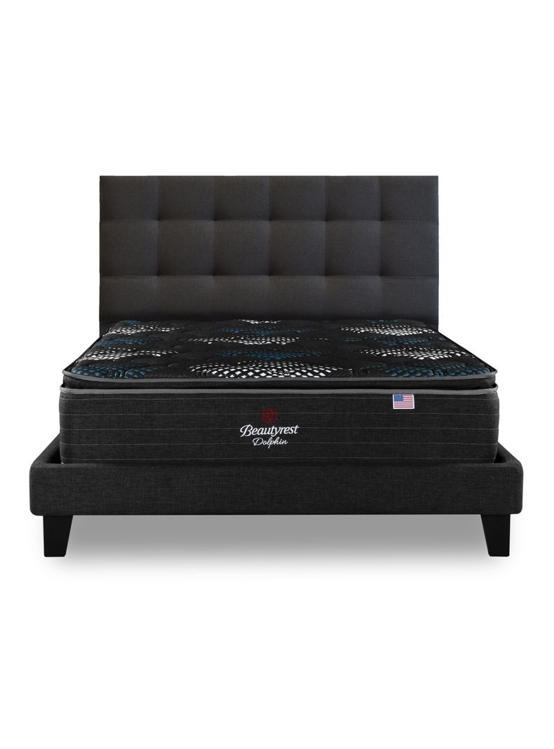 Cama Europea LowNest Dolphin Base Dividida 2 Plazas + Respaldo Tignes Margo-1