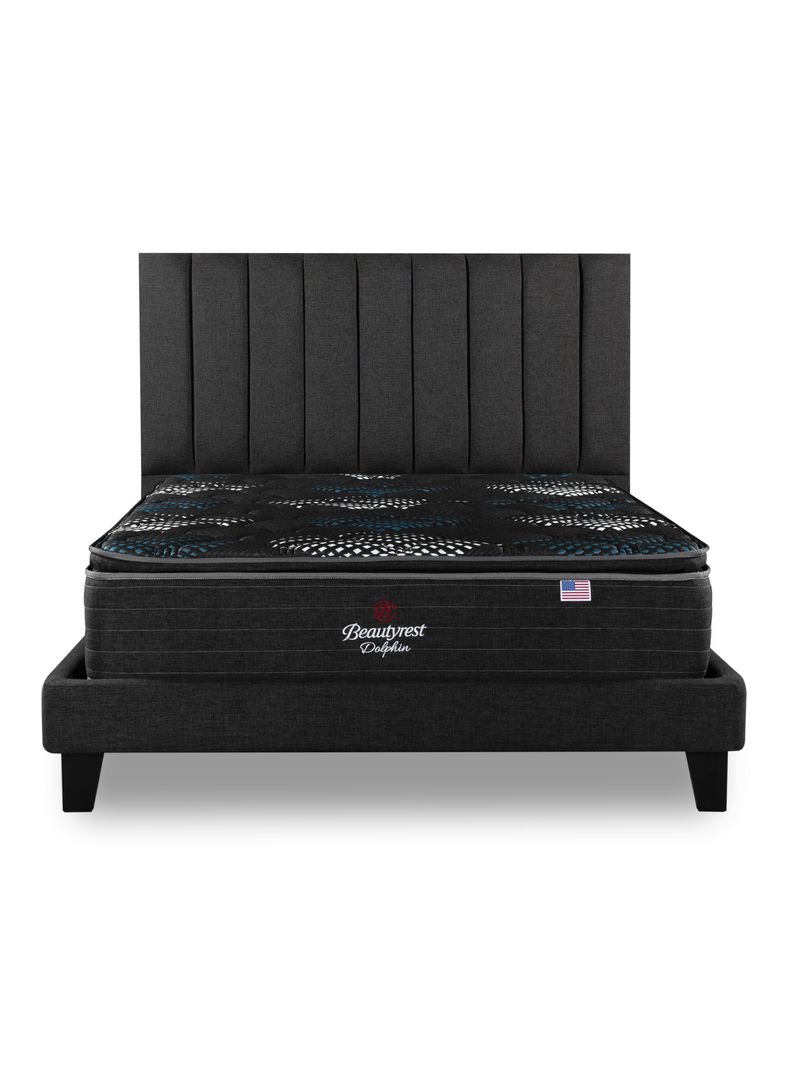 Cama Europea LowNest Dolphin Base Dividida 2 Plazas + Respaldo Tibet Margo-1