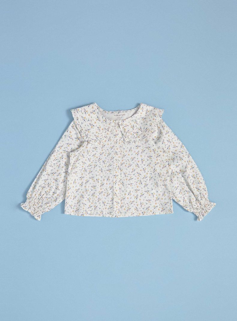 Blusa Cuello Bobo, Estampado Floral-0
