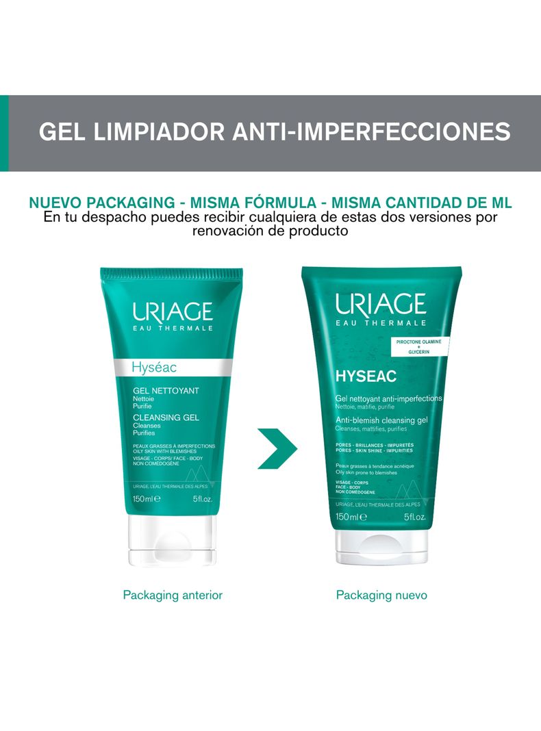 Gel Limpiador Purificante Hyséac 150ml Uriage-1