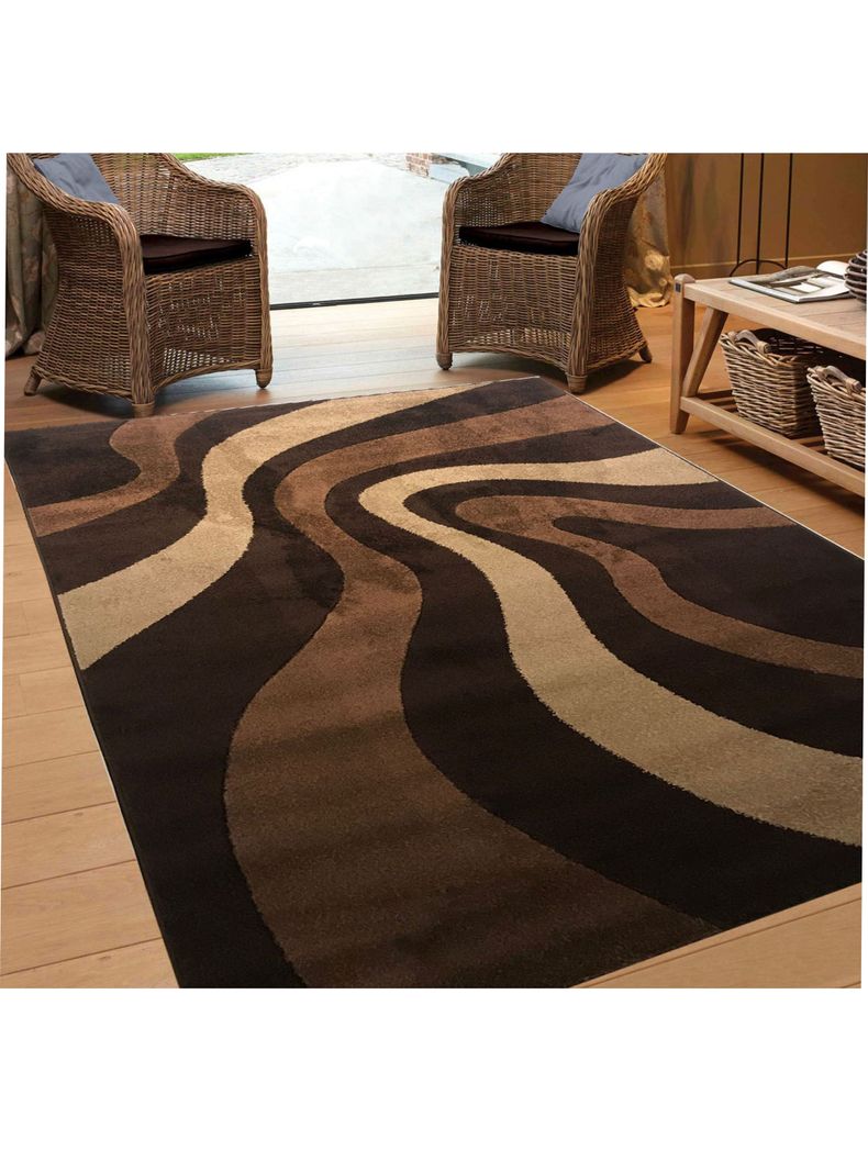 Alfombra 133 x 180 cm Carved Café Ondas-2