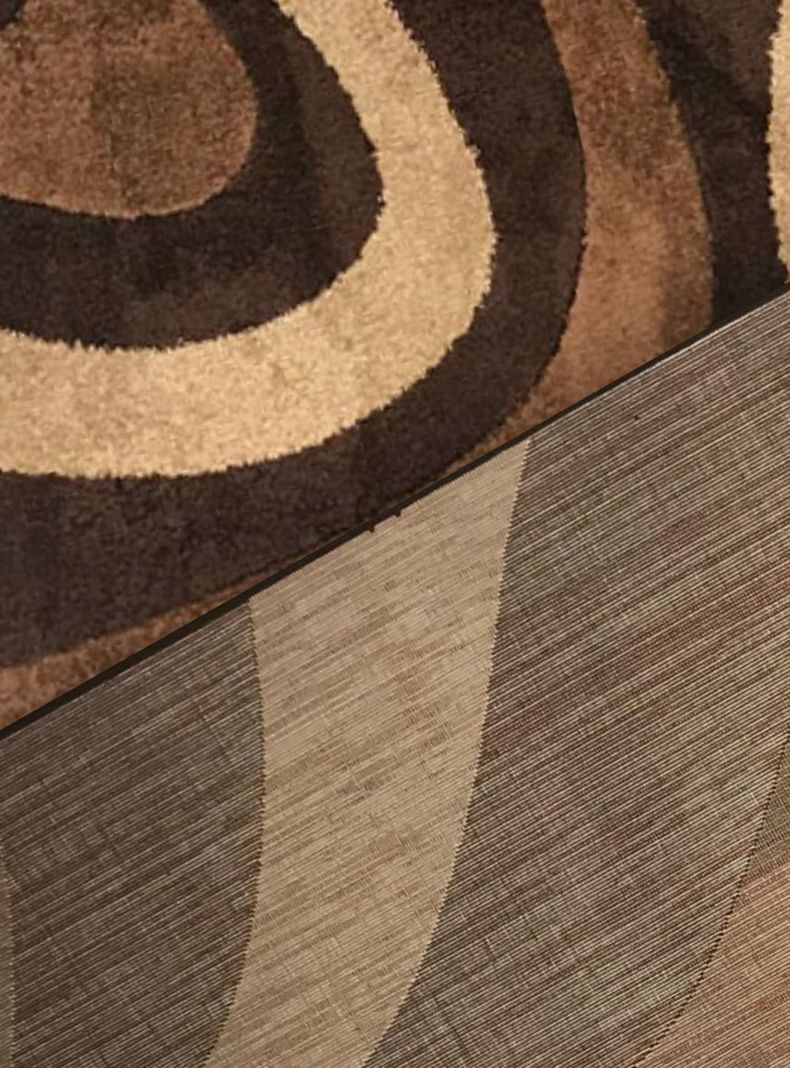 Alfombra 133 x 180 cm Carved Café Ondas-1