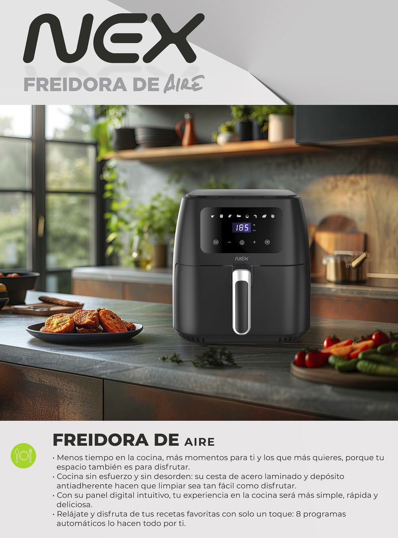 Freidora de Aire 8 Litros ARF-0823DIG Nex | Paris.cl