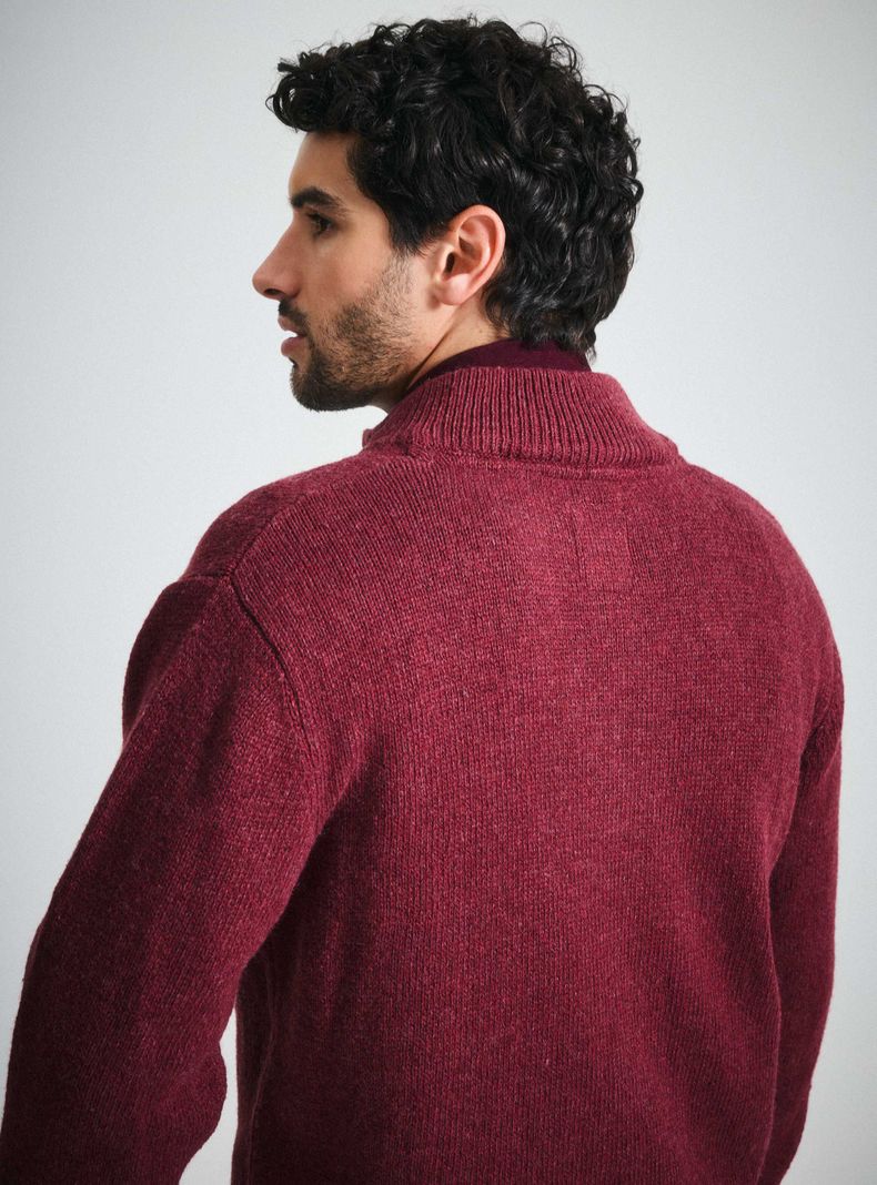 Sweater Half Button Grueso Lana-3