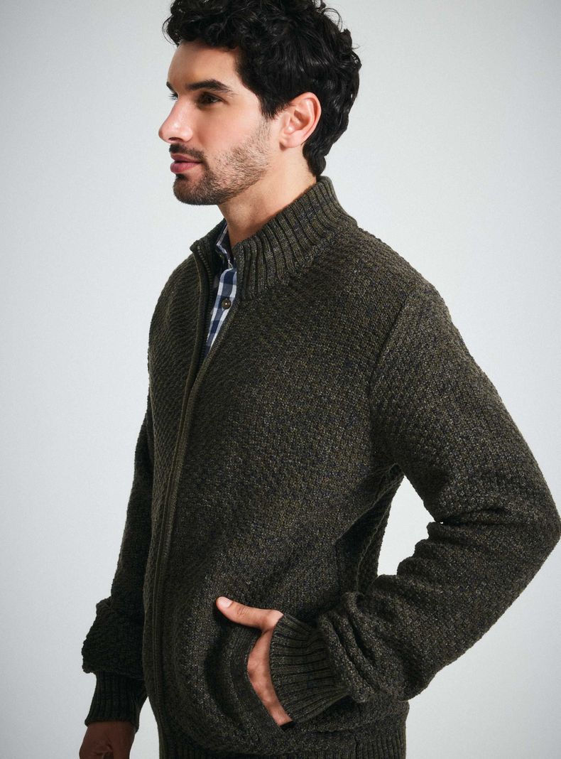 Sweater Texturado Full Zipper-3