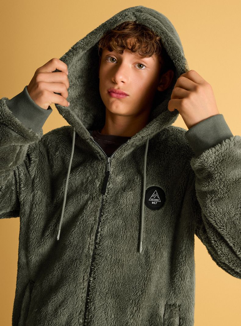 Polar Estilo Básico con Cierre y Capucha-4