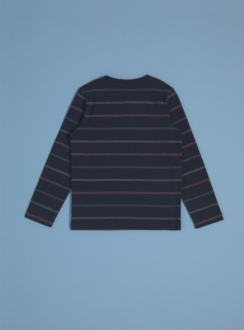 Polera Henley Botones Rayas Dobby-1