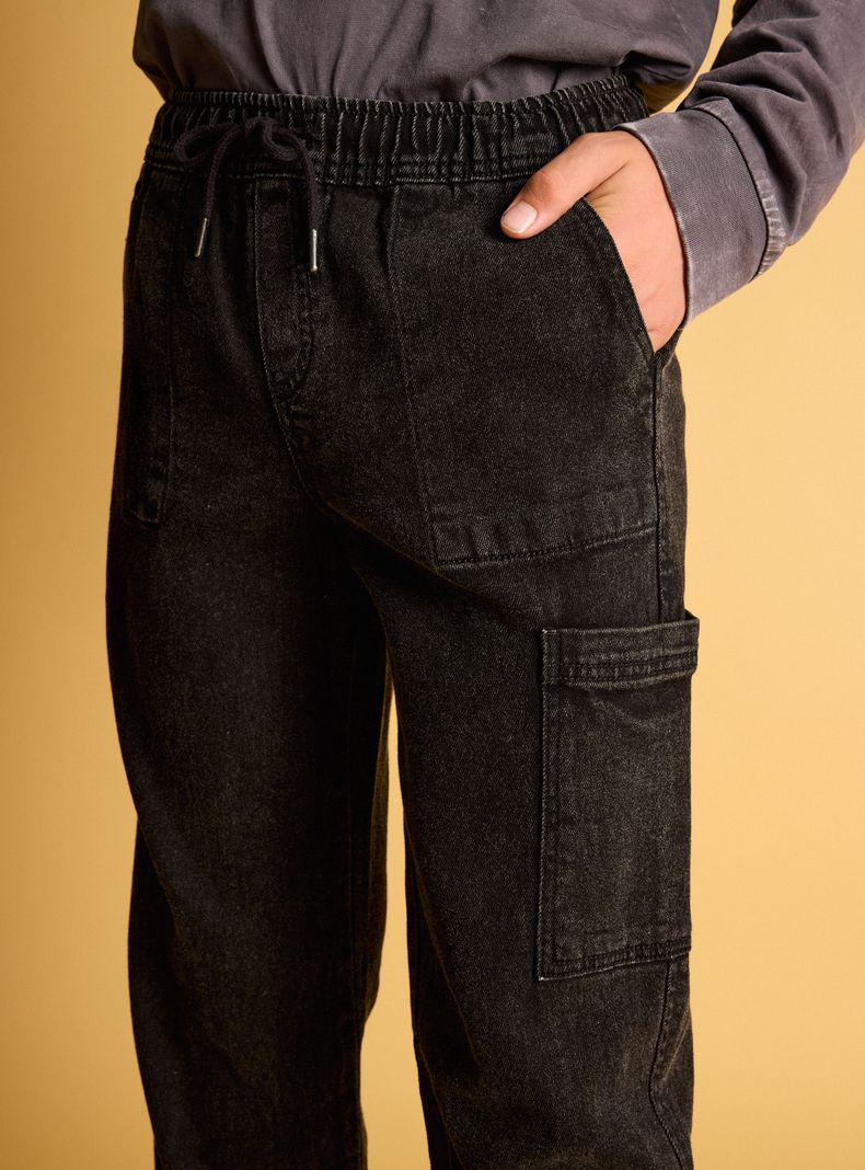 Jeans con Cintura Elásticada y 3 Bolsillos-4