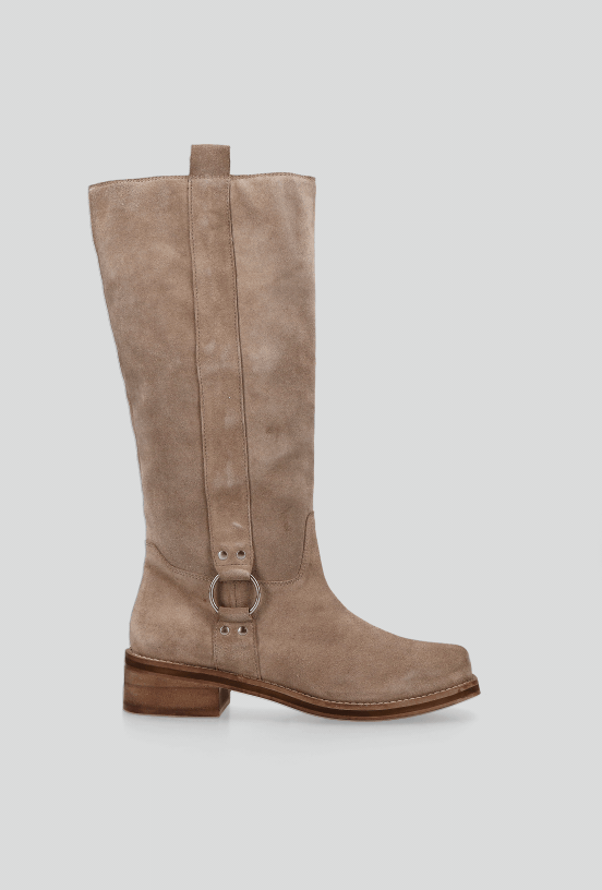 Bota Cuero con Hebilla Biker Mujer-3