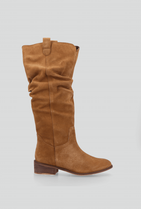 Bota Caña Alta Gamuza Efecto Arrugado Mujer-3