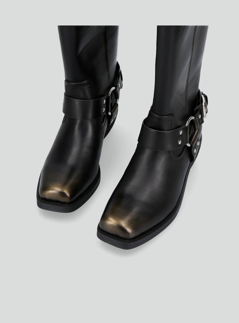 Bota Alta Efecto Cuero Brushed Lollapalooza Mujer-2