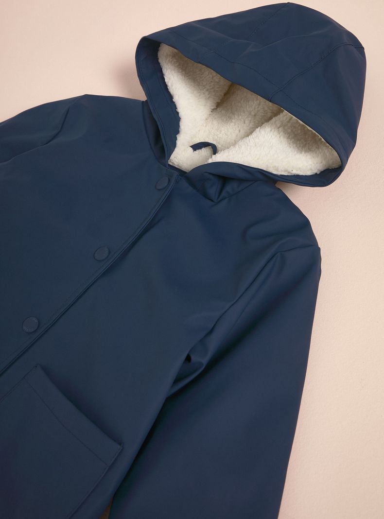 Parka Impermeable Estampada y con Capucha-2