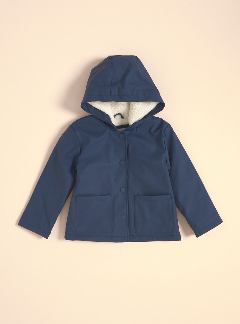 Parka Impermeable Estampada y con Capucha