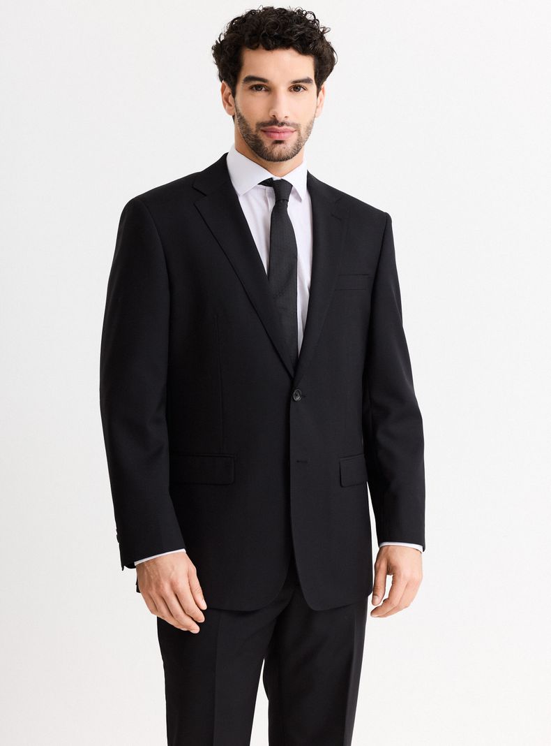 Traje Recto 100% Lana Lisa Regular Fit-0