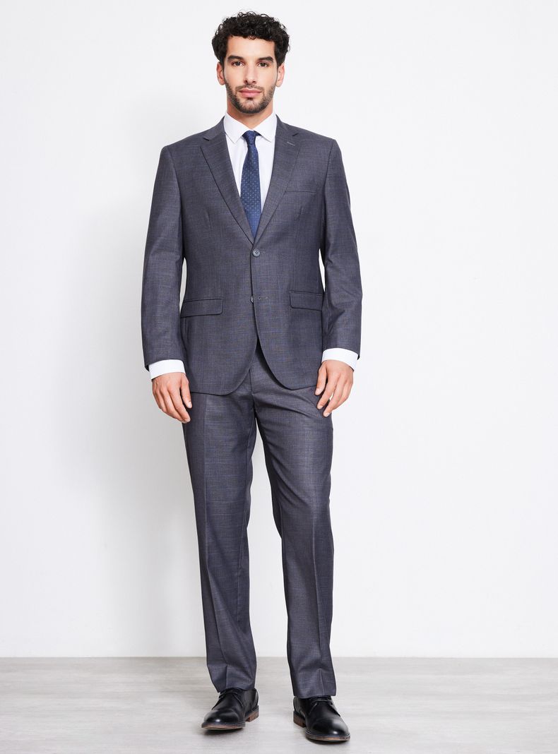 Traje Recto Regular Fit Fantasía Cuadro Ventana-4
