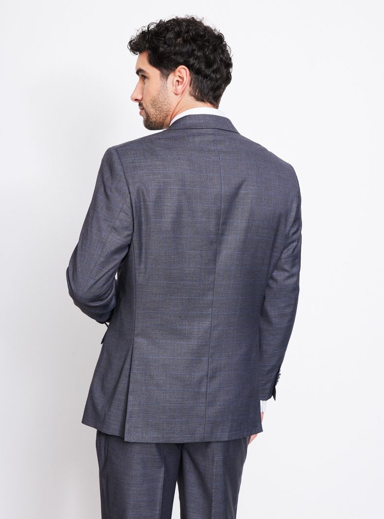 Traje Recto Regular Fit Fantasía Cuadro Ventana-1