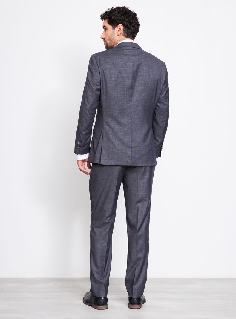 Traje Recto Regular Fit Fantasía Cuadro Ventana-5