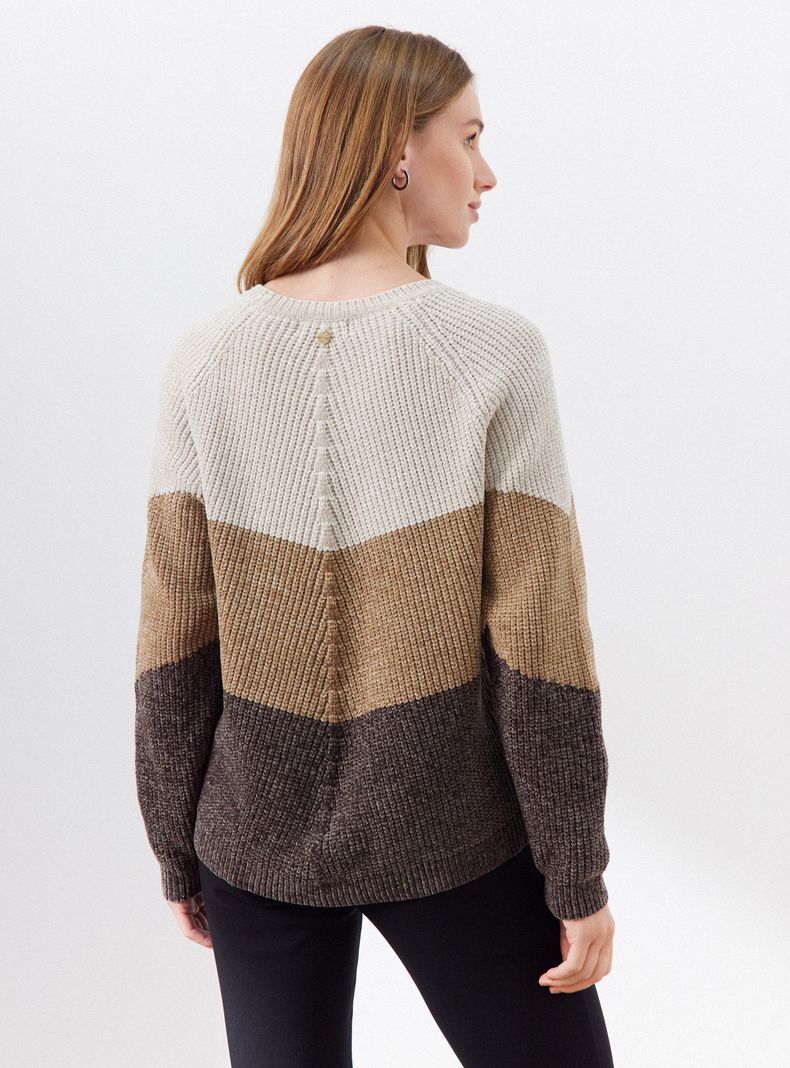 Sweater Color Block Relaxed Fit-1