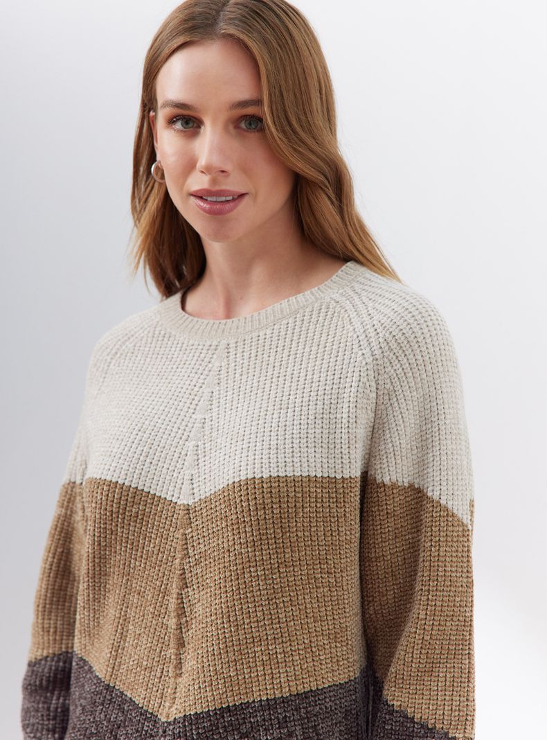 Sweater Color Block Relaxed Fit-2