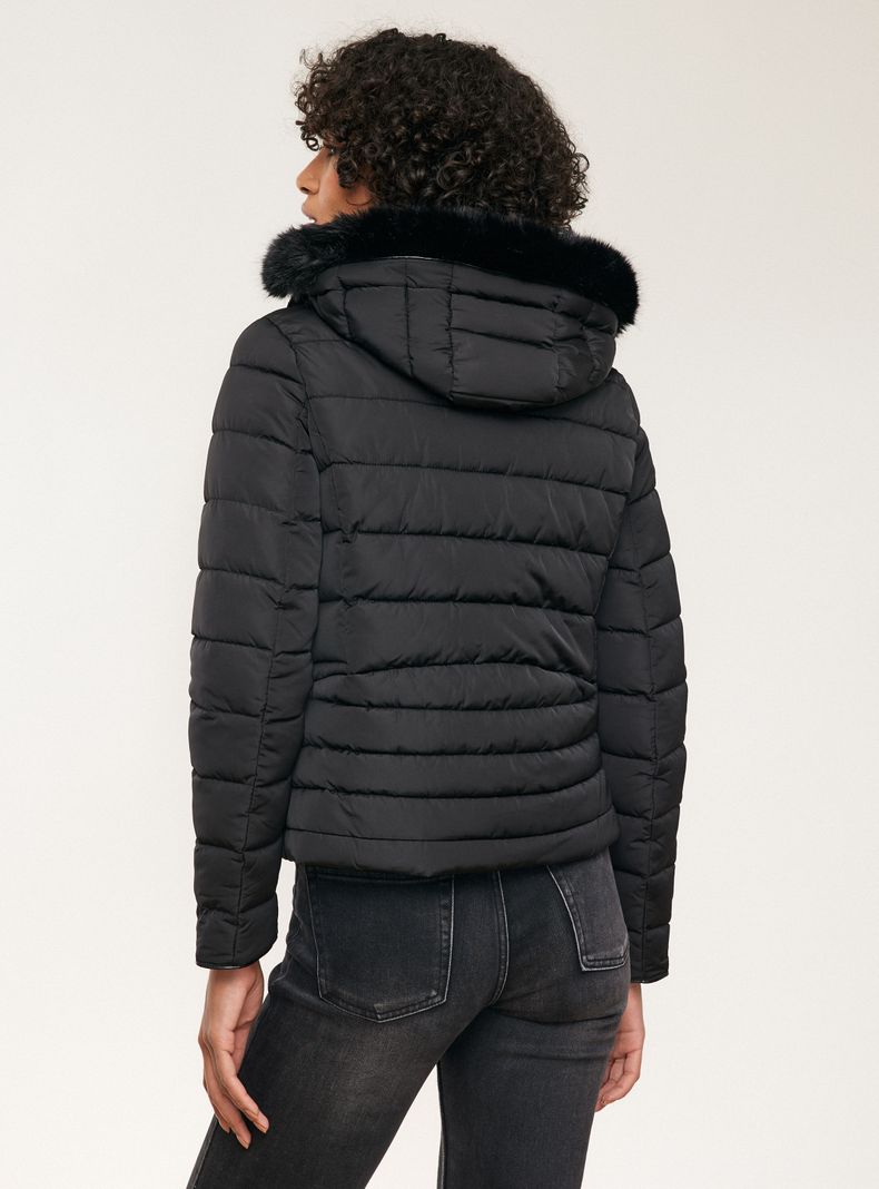 Parka Básica con Gorro Desmontable y Piel-1