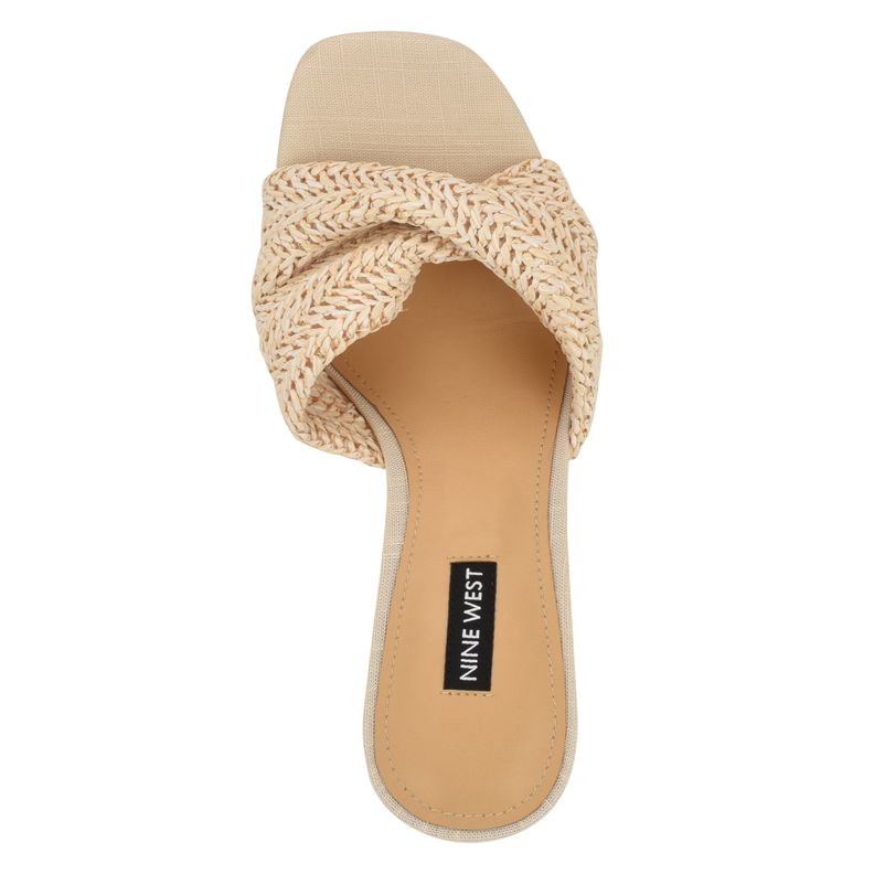 Sandalia Con Tacón Nine West Dama Natural Wnrebeka3 | Envío Gratis