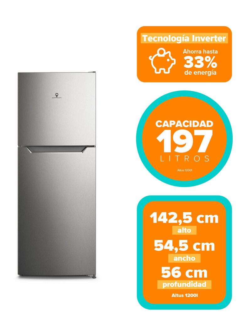 Refrigerador Top Mount No Frost 197 Litros Altus 1200l Mademsa