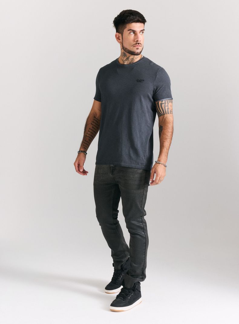 Polera Corte Diagonal con Tajalí Dirty Wash-4