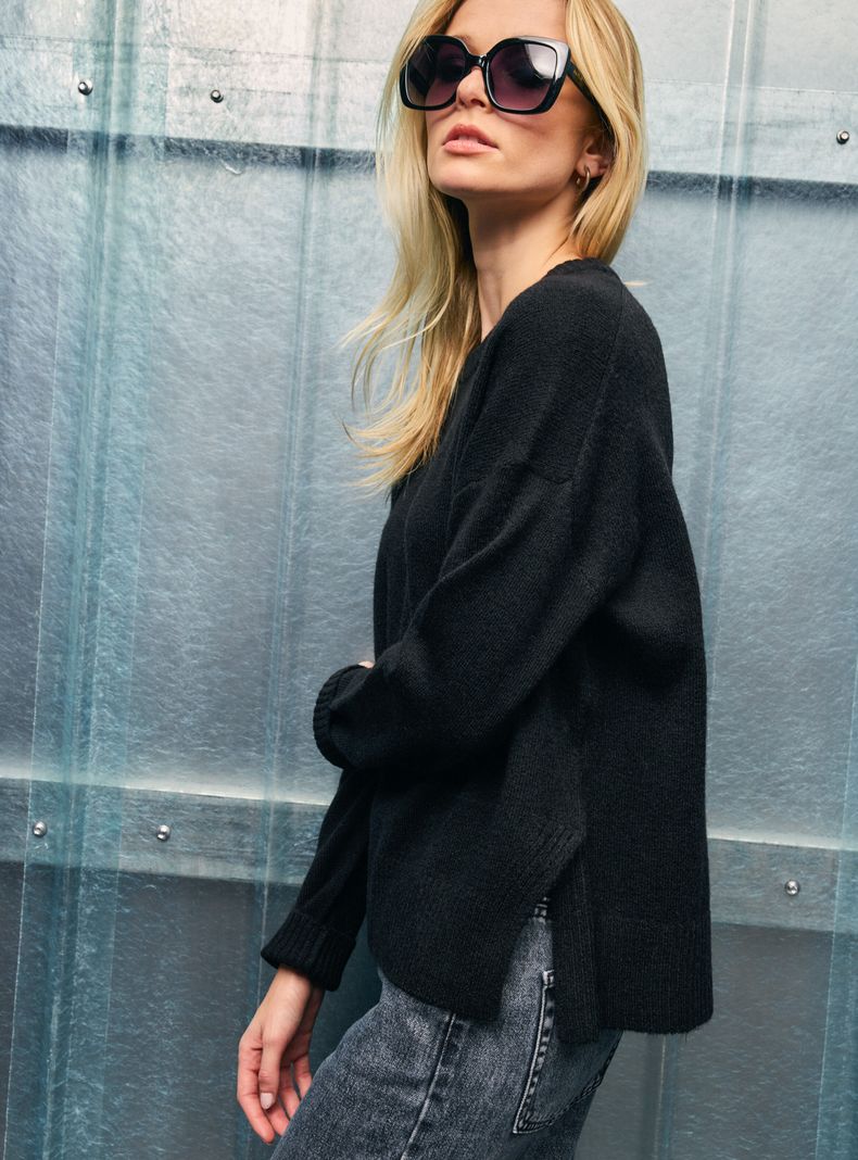 Sweater Largo Tejido Liso-2