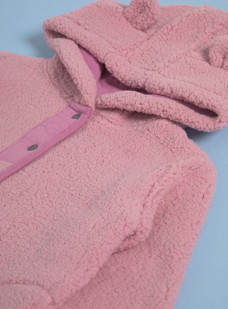 Chaqueta de Polar con Capucha y Vivo en Contraste-2