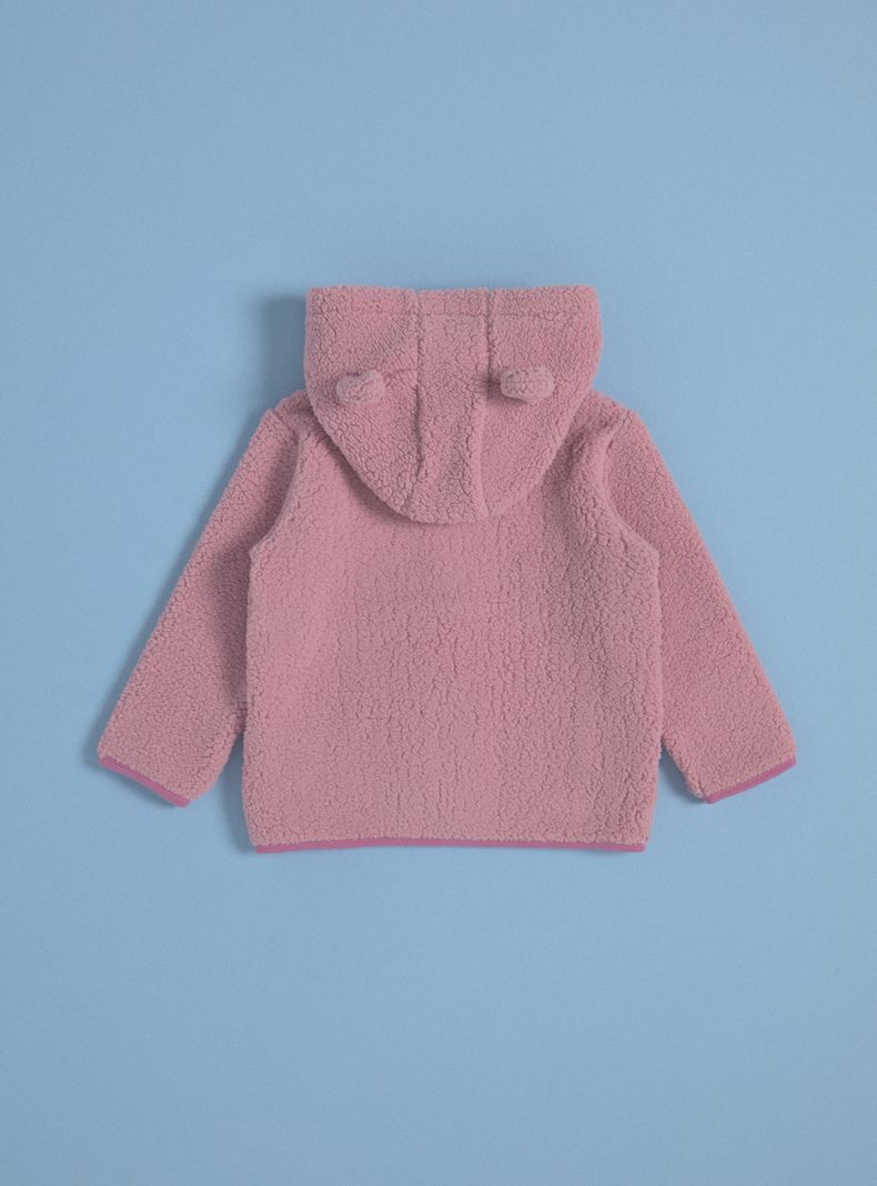 Chaqueta de Polar con Capucha y Vivo en Contraste-1