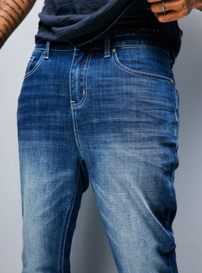 Jeans Lavado Fuerte Cierre para Ensanchar a Flare-2
