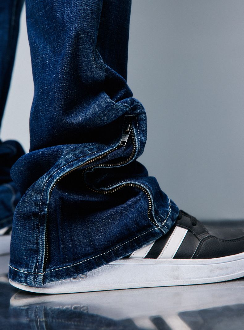 Jeans Lavado Fuerte Cierre para Ensanchar a Flare-3