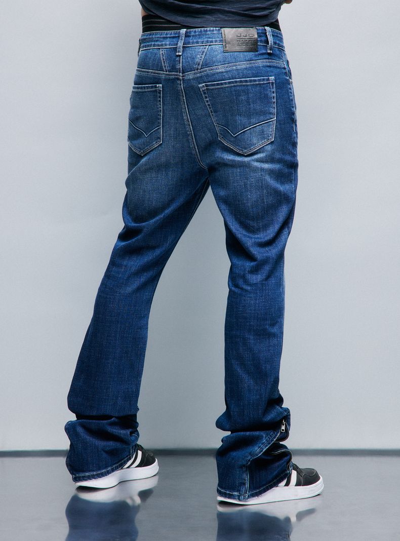 Jeans Lavado Fuerte Cierre para Ensanchar a Flare-1