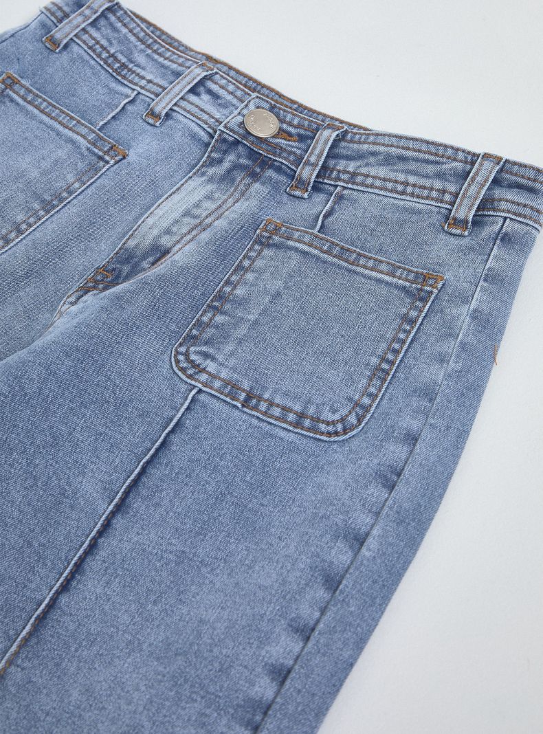 Jeans Anchos con Bolsillo Tipo Parche-2