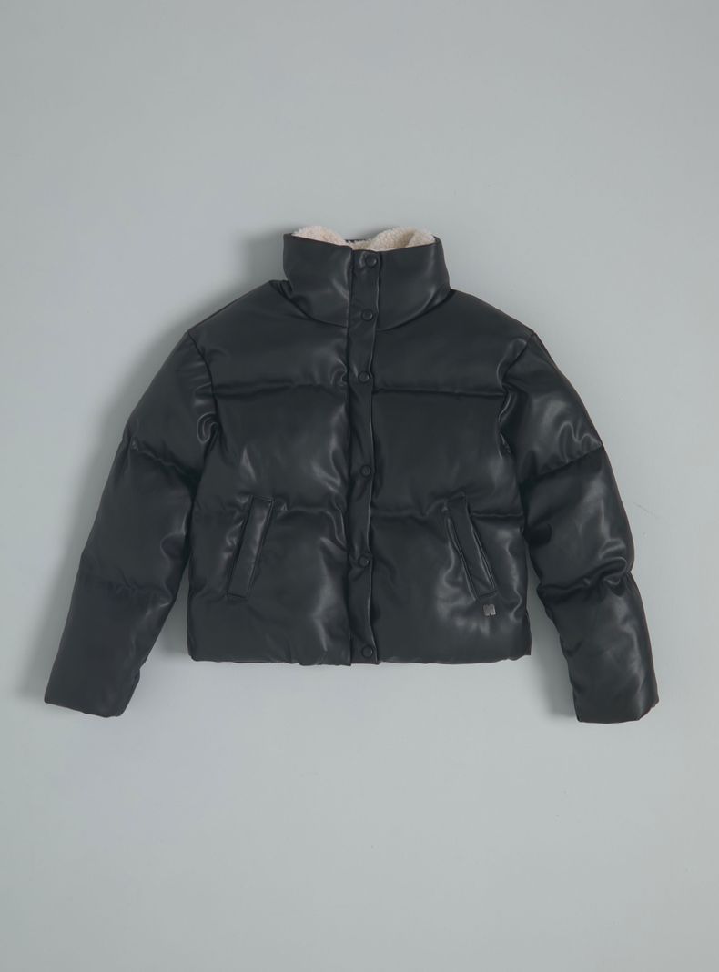 Parka de Pu Acolchada-0