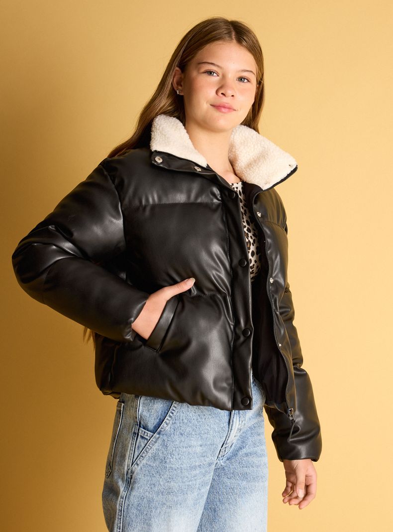Parka de Pu Acolchada-3