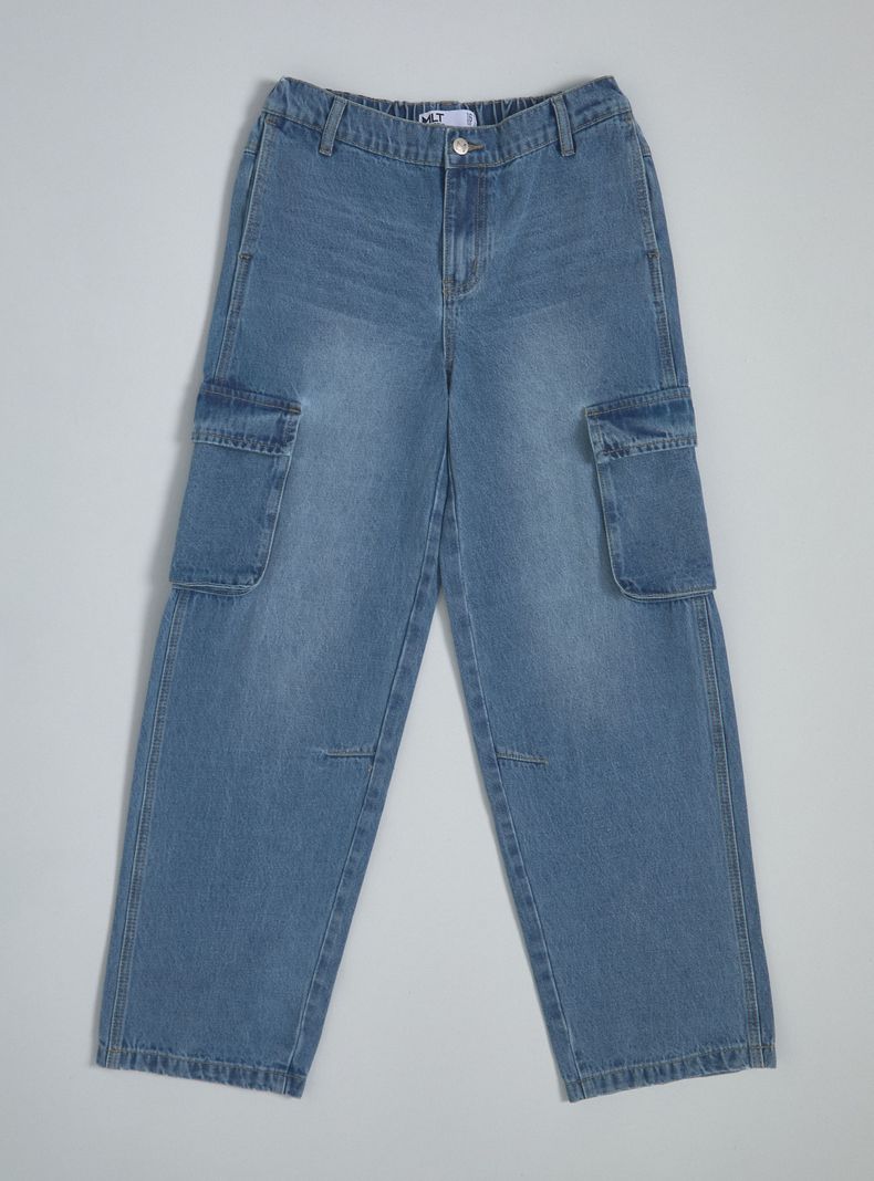 Jeans con Bolsillos Cargo-0