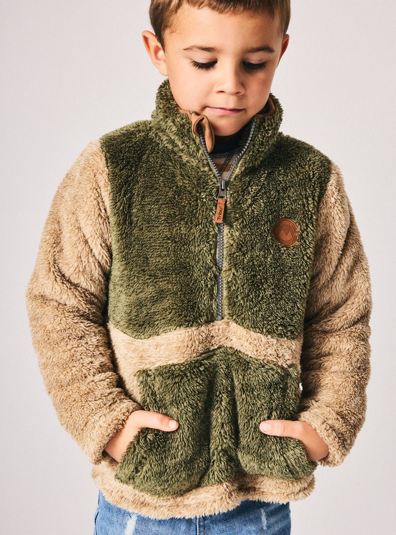 Polar Coral Fleece Color Block-3