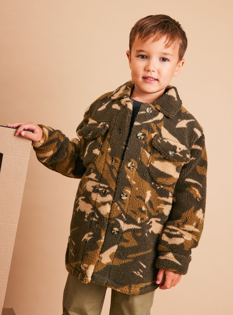 Chaqueta Sherpa Estampada-0