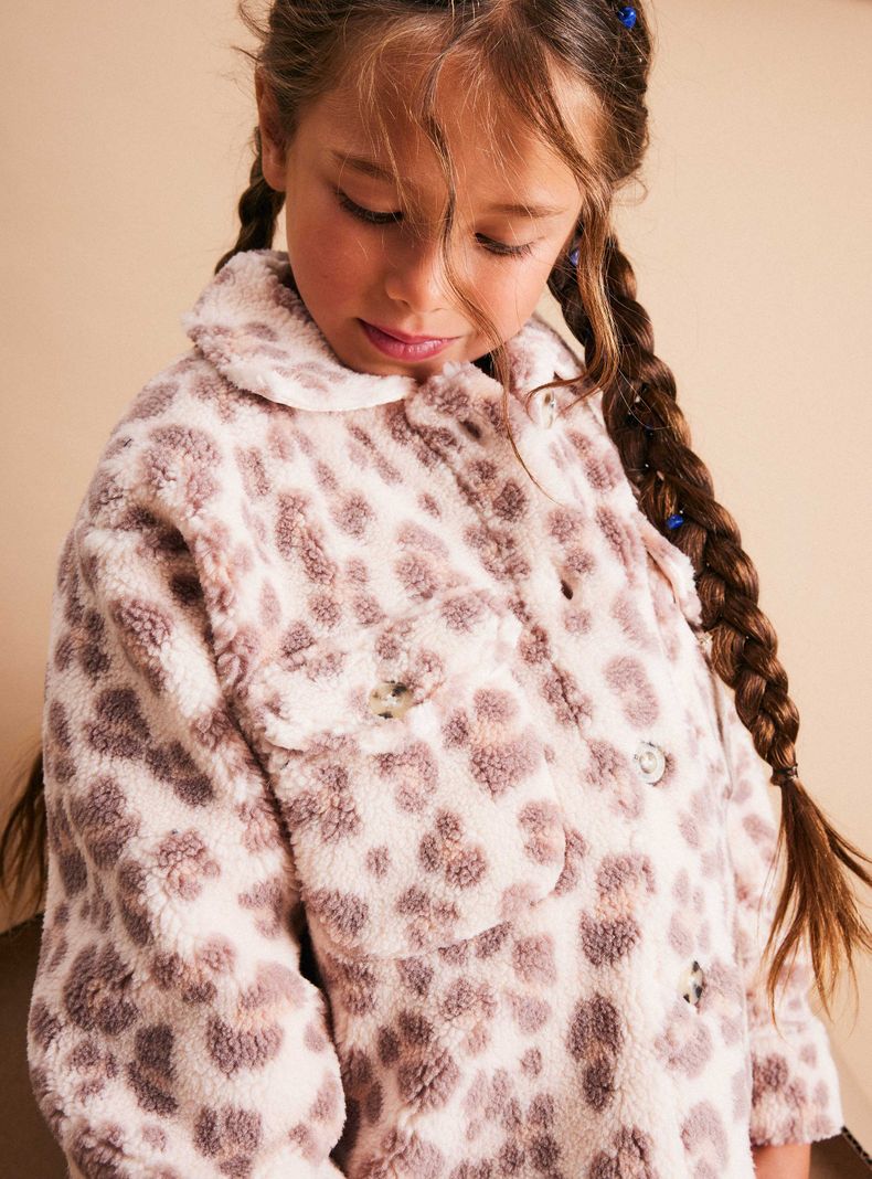 Chaqueta Sherpa Estampada Botones-1