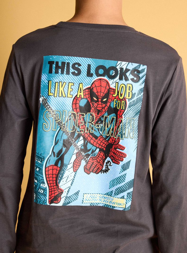 Polera Marvel con Prints en Manga, Espalda y Delantero-4