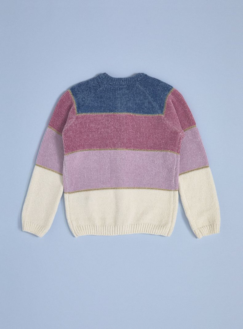 Chaleco Abierto Color Block Chenille con Lurex-1