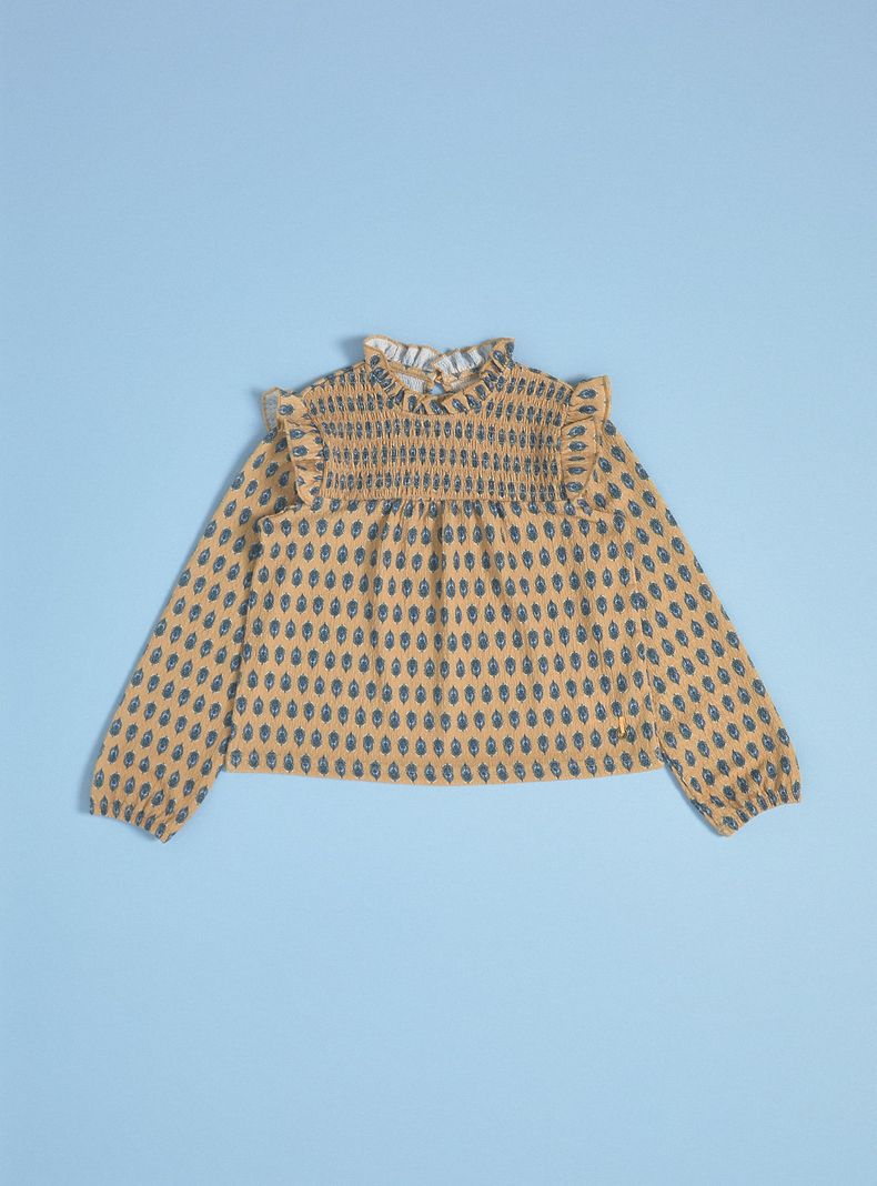 Polera Cuello Subido Estampada con Panal-2